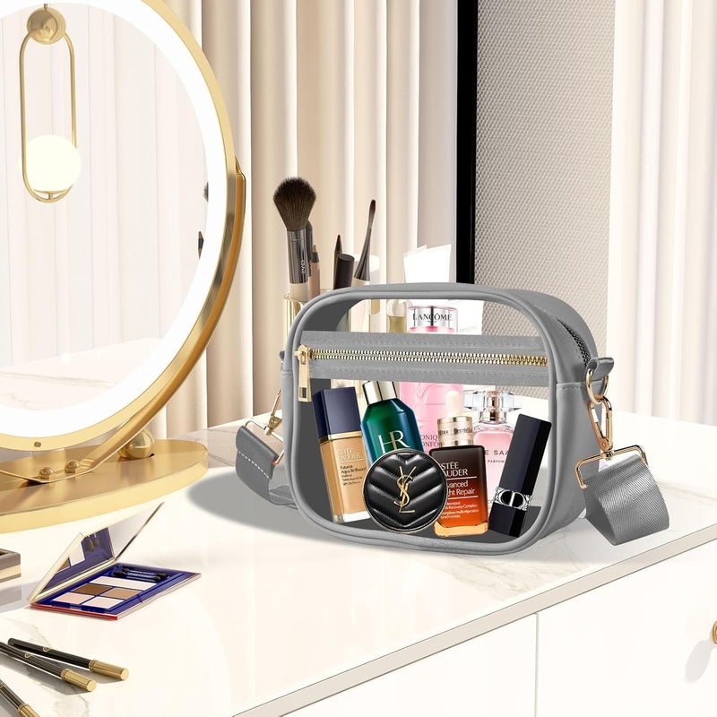 Fibrdoo Clear Bag Stadium Approved, Leather Clear Crossbody Purse Bag for Concerts Sports Events Festivals - Image 5
